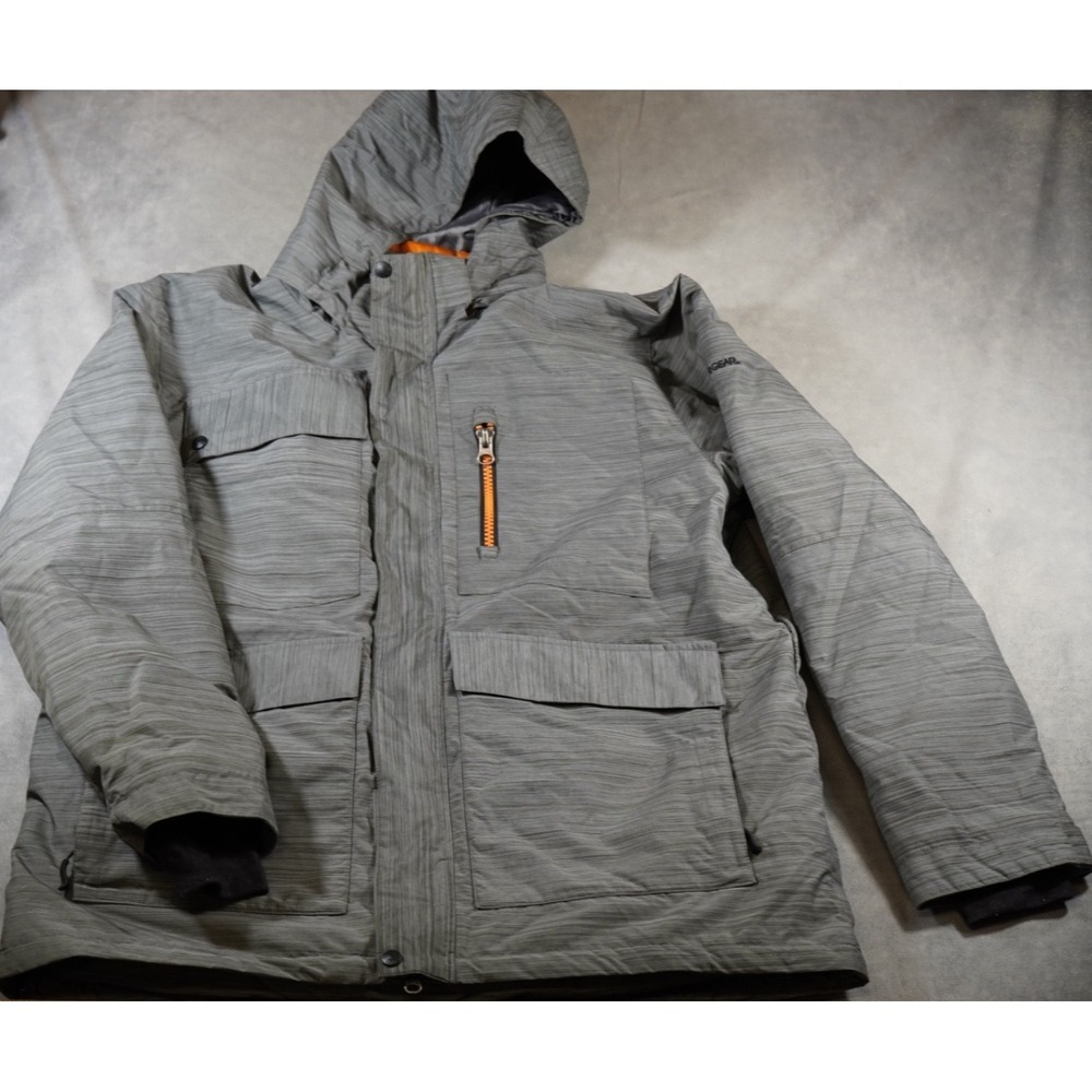 Boulder Gear Men's XL Ski Jacket Gray Winter Coat‎ Pockets Removable Hood Vented